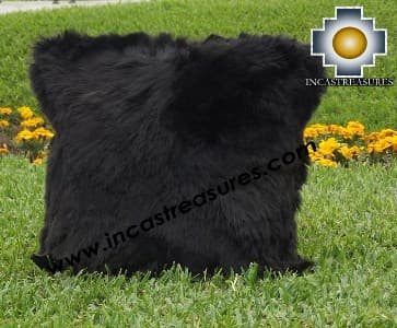 100% Baby Alpaca Cushion Both Sides Premium SURI Black - Product id: Alpaca-cushion12-09black Photo01