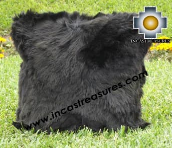 100% Baby Alpaca Cushion Both Sides Premium SURI Black - Product id: Alpaca-cushion12-09black Photo02