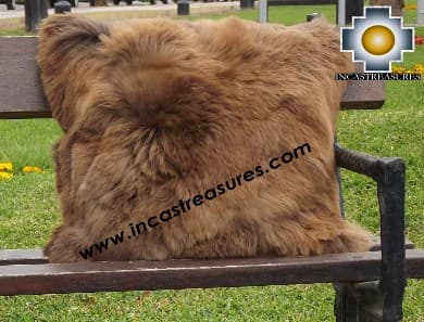100% Baby Alpaca Cushion Both Sides Premium SURI Brown - Product id: Alpaca-cushion12-10brown Photo04