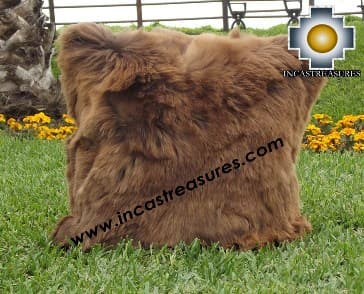 100% Baby Alpaca Cushion Both Sides Premium SURI Brown - Product id: Alpaca-cushion12-10brown Photo01