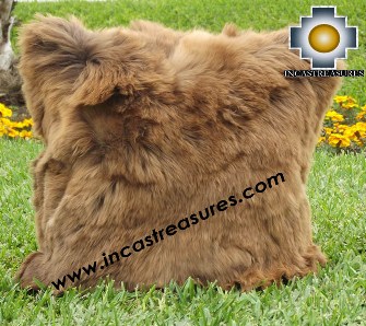 100% Baby Alpaca Cushion Both Sides Premium SURI Brown - Product id: Alpaca-cushion12-10brown Photo02
