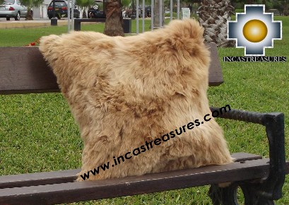 100% Baby Alpaca Cushion both sides Premium SURI Black - Product id: Alpaca-cushion12-12camel Photo04