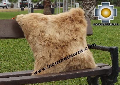 100% Baby Alpaca Cushion one side SURI Camel - Product id: Alpaca-cushion12-06camel Photo01