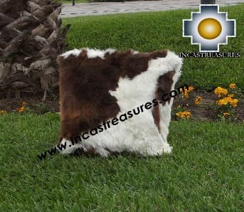 100% Baby Alpaca Cushion both side Premium SURI spotted - Product id: Alpaca-cushion12-07spotted Photo02
