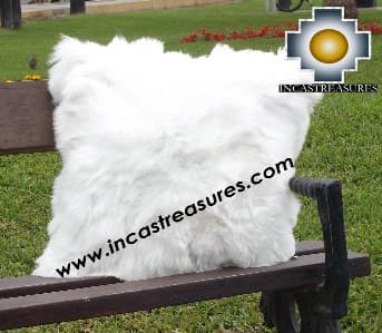 100% Baby Alpaca Cushion one side SURI White - Product id: Alpaca-cushion12-02white Photo04