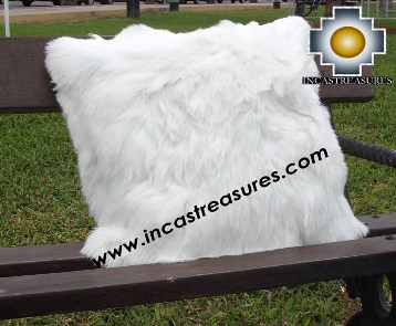 100% Baby Alpaca Cushion Both Sides Premium SURI White - Product id: Alpaca-cushion12-08white Photo03