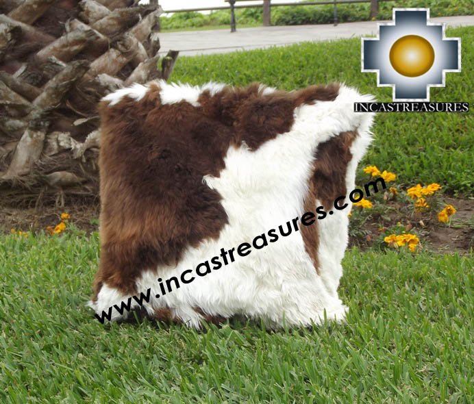 100% Baby Alpaca Cushion both side Premium SURI spotted - Product id: Alpaca-cushion12-07spotted