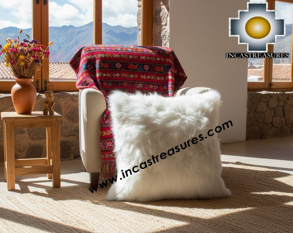 100% Baby Alpaca Cushion one side SURI Black - Product id: Alpaca-cushion12-03black Photo01