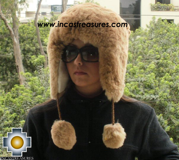 Alpaca fur hat earflaps chullo - Product id: ALPACA-FUR-HAT-11-06 Photo01