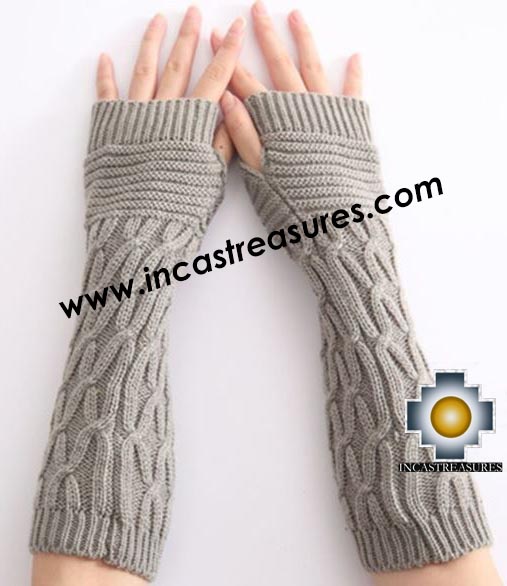 100% Alpaca Wool Andenes Wrist Warmers - Product id: ALPACAGLOVES19-andenes-wrist-warmers Photo02