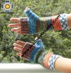 Alpaca Wool Hand Knit Mittens gloves chunka - Product id: ALPACAGLOVES09-59Photo03