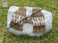 100% Alpaca Wool Fingerless Gloves with Llama Designs camel  - Product id: ALPACAGLOVES09-26 Photo01