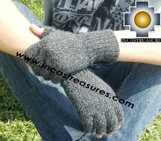 100% Alpaca Wool Fingerless Gloves RUMI  - Product id: ALPACAGLOVES09-21 Photo01