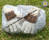 100% Alpaca Wool Fingerless Gloves with rustic Designs cream  - Product id: ALPACAGLOVES09-30 Photo03
