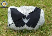 100% Alpaca Wool Fingerless Gloves black  - Product id: ALPACAGLOVES09-21 Photo01
