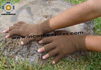 100% Alpaca Wool Fingerless Gloves brown  - Product id: ALPACAGLOVES09-23 Photo02