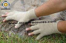 100% Alpaca Wool Fingerless Gloves camel  - Product id: ALPACAGLOVES09-22 Photo02