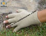 100% Alpaca Wool Fingerless Gloves camel  - Product id: ALPACAGLOVES09-22 Photo03