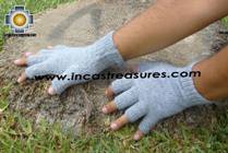 100% Alpaca Wool Fingerless Gloves silver  - Product id: ALPACAGLOVES09-20 Photo02