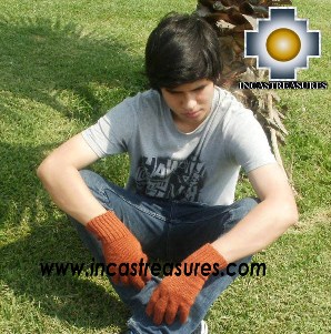 100% Alpaca Wool gloves orange - Product id: ALPACAGLOVES09-06 Photo01