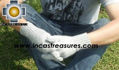 100% Alpaca Wool gloves silver - Product id: ALPACAGLOVES09-06 Photo02