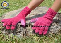 100% Alpaca Wool gloves pink Yawar