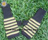 100% Alpaca Wool Mitts Yellow Stripes - Product id: ALPACAGLOVES09-39 Photo01