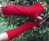 100% Alpaca Wool Wrist Warmers Gloves Solid Color - Product id: ALPACAGLOVES09-35 Photo01