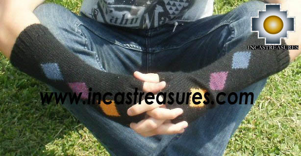 100% Alpaca Wool Wrist Warmers Gloves Amaru - Product id: ALPACAGLOVES12-01 Photo04