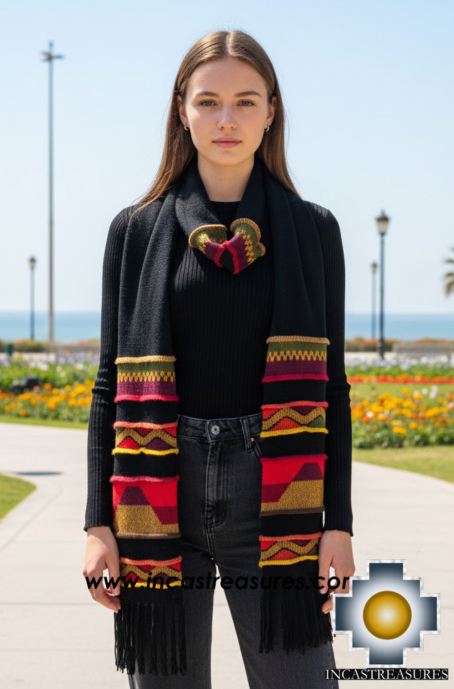 Alpaca Scarf with stripes Chincheros