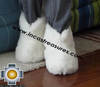 Baby Alpaca Slipper White Yeti - Product id: ALPACASLIPPERS13-01 Photo02