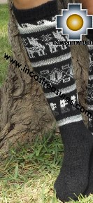 Long 100% Alpaca Socks Classic Black - Product id: ALPACASOCKS13-01 Photo01