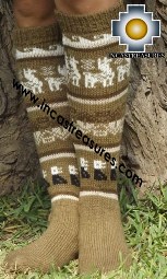 Long Alpaca Socks Llamas Camel - Product id: ALPACASOCKS13-02 Photo02