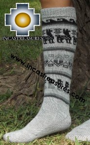 Long 100% Alpaca Socks Classic gray - Product id: ALPACASOCKS13-03 Photo02