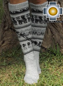 Long 100% Alpaca Socks Classic gray - Product id: ALPACASOCKS13-03 Photo01