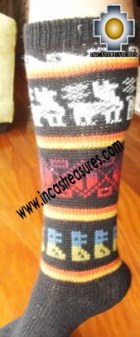 Long Alpaca Socks Llamas Black - Product id: ALPACASOCKS12-01 Photo02