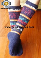 Long Alpaca Socks llamas blue - Product id: ALPACASOCKS12-02 Photo03