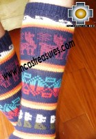 Long Alpaca Socks llamas blue - Product id: ALPACASOCKS12-02 Photo02