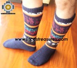 Long Alpaca Socks llamas blue - Product id: ALPACASOCKS12-02 Photo01