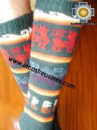 Long Alpaca Socks llamas green - Product id: ALPACASOCKS12-03 Photo02