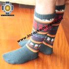 Long Alpaca Socks llamas green - Product id: ALPACASOCKS12-03 Photo01