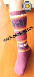 Long Alpaca Socks llamas purple - Product id: ALPACASOCKS12-05 Photo03