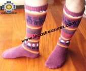 Long Alpaca Socks llamas purple - Product id: ALPACASOCKS12-05 Photo01