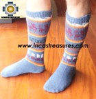 Long Alpaca Socks llamas skyblue - Product id: ALPACASOCKS12-07 Photo01