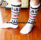 Long Alpaca Socks llamas white - Product id: ALPACASOCKS12-08 Photo01