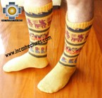 Long Alpaca Socks llamas yellow - Product id: ALPACASOCKS12-09 Photo01