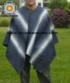 Alpaca Poncho Hualhua gray UNISEX  - Product id: ALPACA-PONCHO09-03 Photo01