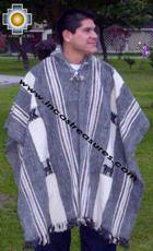 Alpaca Poncho Hualhua Llama with Hood UNISEX  - Product id: ALPACA-PONCHO09-01 Photo04