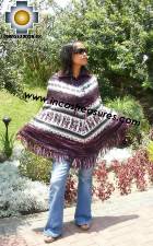 Alpaca Poncho short stripes UNISEX  - Product id: ALPACA-PONCHO09-08 Photo01