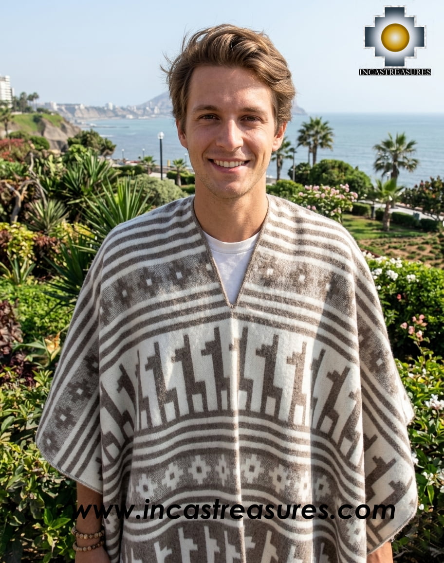 alpaca poncho hualhua llama with hood UNISEX